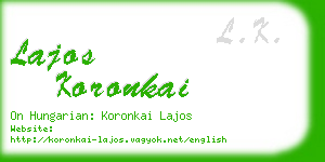 lajos koronkai business card